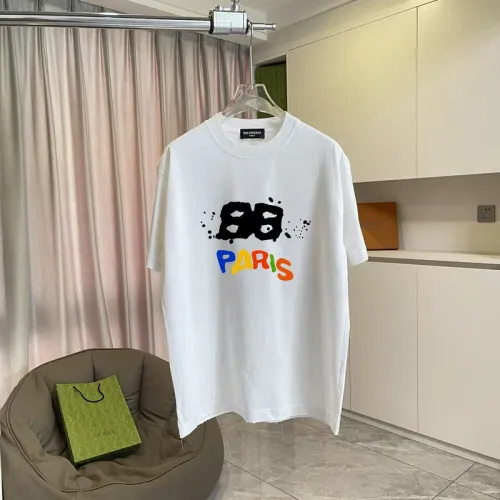 Balenciaga T-shirts for Men Black/White/Red #B53454