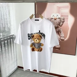 Balenciaga T-shirts for Men New Fashion Bear Rhinestone Short Sleeve Luxury #B53774