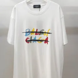 Balenciaga T-shirts for Men  Pure Cotton Graphic White #B54038