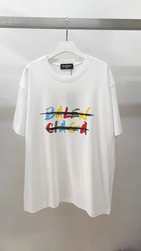 Balenciaga T-shirts for Men  Pure Cotton Graphic White #B54038