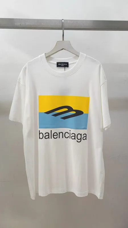 Balenciaga T-shirts for Men  Pure Cotton Graphic White #B54041