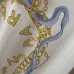 Balmain Paris White/Black T Shirt with Gold Chain and Blue Ribbon Circular Graphic Design for Men #B54208
