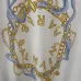 Balmain Paris White/Black T Shirt with Gold Chain and Blue Ribbon Circular Graphic Design for Men #B54208