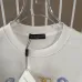 Balmain Paris White/Black T Shirt with Gold Chain and Blue Ribbon Circular Graphic Design for Men #B54208