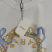 Balmain Paris White/Black T Shirt with Gold Chain and Blue Ribbon Circular Graphic Design for Men #B54208