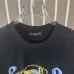 Balmain Paris White/Black T Shirt with Gold Chain and Blue Ribbon Circular Graphic Design for Men #B54208