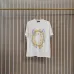 Balmain Paris White/Black T Shirt with Gold Chain and Blue Ribbon Circular Graphic Design for Men #B54208