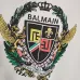 Balmain Paris White/Black T Shirt with Gold Chain and Blue Ribbon Circular Graphic Design for Men #B54209