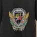 Balmain Paris White/Black T Shirt with Gold Chain and Blue Ribbon Circular Graphic Design for Men #B54209