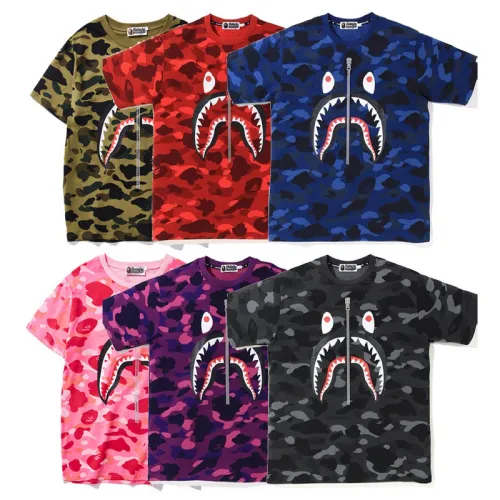 Bape T-Shirts Japanese popular logo camouflage false zipper #99905528