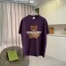 Burberry Black/Green/Purple/White T Shirt with Classic Check Pattern Teddy Bear Graphic Design for Casual Streetwear Style #B54211