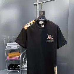 Burberry T-Shirts for MEN Black Cross Stitch EKD​ Cotton T-shirt #B53393
