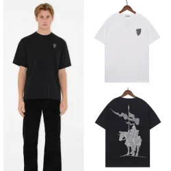 Burberry T-Shirts for MEN Equestrian Knight-motif Black/White #B48492