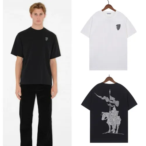 Burberry T-Shirts for MEN Equestrian Knight-motif Black/White #B48492