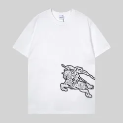 Burberry T-Shirts for MEN Knight Stamp Cotton T-shirt in Flax - Men Black/White/Brown #B53785
