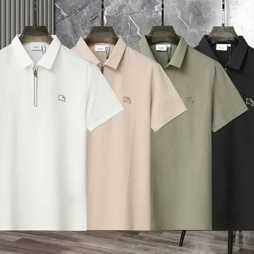 Burberry T-Shirts polo for MEN zipper Solid Color #B46553