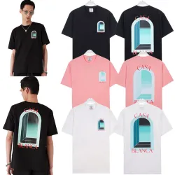 Casablanca L'Arc Colore Printed Cotton T-shirt Pink/Black/White Casablanca #B53385