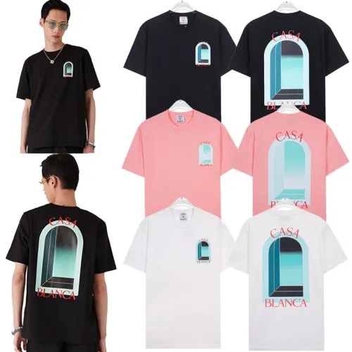 Casablanca L'Arc Colore Printed Cotton T-shirt Pink/Black/White Casablanca #B53385