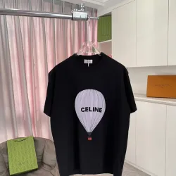 CELINE LOOSE T-SHIRT IN COTTON JERSEY Black/Pink/Grey #B53364