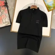 Chanel T-Shirts Polo for man Solid Color Buttons Black/White #B46566