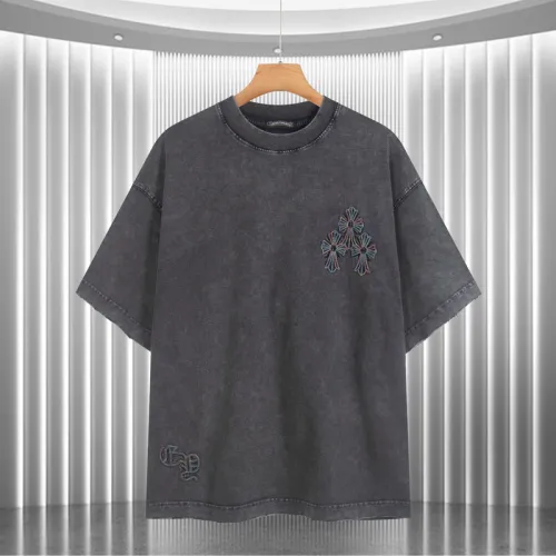 Chrome Hearts Denim Wash Tee Rhinestone Cross Cluster & Brand Heritage #B54166