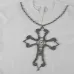 Chrome Hearts T-shirt for MEN Rhinestone Cross & Necklace Inspired Design Black/White #B54169