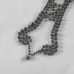 Chrome Hearts T-shirt for MEN Rhinestone Cross & Necklace Inspired Design Black/White #B54169
