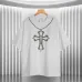 Chrome Hearts T-shirt for MEN Rhinestone Cross & Necklace Inspired Design Black/White #B54169