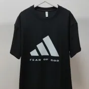 Adidas x Fear Of God T Shirt Iconic Logo Trendy Streetwear Fashion Piece Black/Pink/Khaki/Brown #B54315