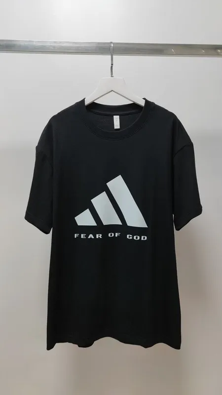 Adidas x Fear Of God T Shirt Iconic Logo Trendy Streetwear Fashion Piece Black/Pink/Khaki/Brown #B54315