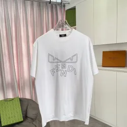 Fendi - Logo-Print Cotton-Jersey T-Shirt Black/White/pink #B53368