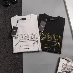 Fendi T-shirts for men Black/White #B46960