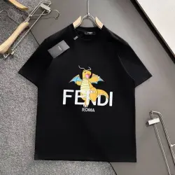 Fendi T-shirts for men Flying Dragon Black/White #B46954