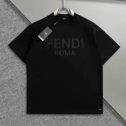 Fendi T-shirts for men ROMA Black/White #B46962