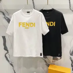 Fendi T-shirts for men ROMA Black/White #B46968