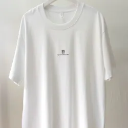 Givenchy White Cotton T Shirt with Small Center Chest Logo for Modern Minimalist Style #B54204