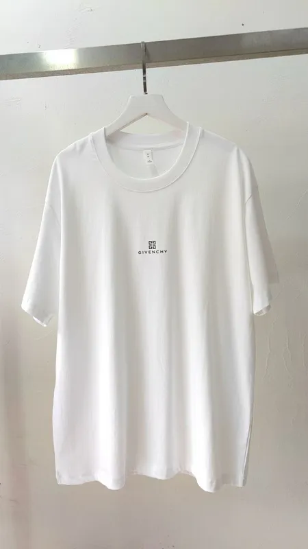 Givenchy White Cotton T Shirt with Small Center Chest Logo for Modern Minimalist Style #B54204