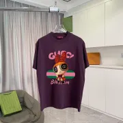 Gucci Purple T Shirt Featuring Blossom Cartoon Doll Graphic with Pink and Green Design Accents #B54214