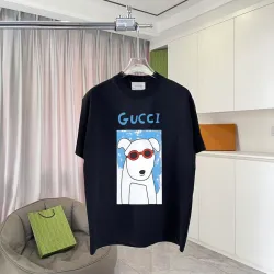 Gucci T Shirt Featuring Cartoon Dog in Red Sunglasses Graphic for Trendy Casual Outfits #B54212