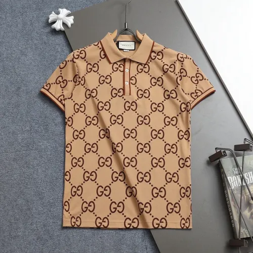 Gucci T-shirts for Gucci Polo Shirts 320g Black/White/Khaki #B52982