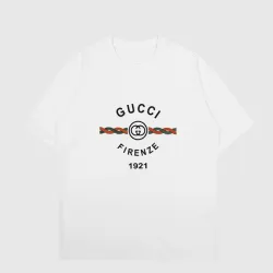 Gucci T-shirts for Men' t-shirts  Crew Neck Black/White Printing #B46463