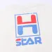 HELLSTAR White T - Shirt With Retro H - Star Graphic And Distressed Print Design #B54348
