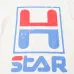 HELLSTAR White T - Shirt With Retro H - Star Graphic And Distressed Print Design #B54348