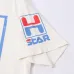 HELLSTAR White T - Shirt With Retro H - Star Graphic And Distressed Print Design #B54348