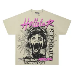 Hellstar White T-shirts Bold Graphic Art & Heaven Sounds Like Statement  #B54176