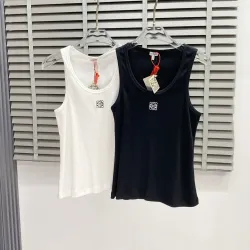 Loewe Anagram Ribbed Tank Top  Essential Luxury Vest in Classic Black and White #B54183