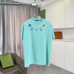 Eye catching Louis Vuitton T Shirt With Colorful Brand Motifs For Fashion Fans Black/White/Purple/Light Blue #B54301