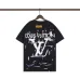 Louis Vuitton Black T Shirt with Abstract Brush Stroke Print and Artistic Logo Graphic for Men #B54206