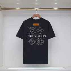 Louis Vuitton Black/White T - Shirt With Rhinestone Logo And Brand Detailing #B54195