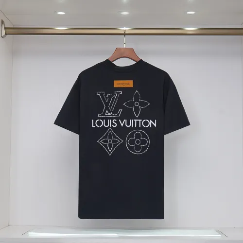 Louis Vuitton Black/White T - Shirt With Rhinestone Logo And Brand Detailing #B54195